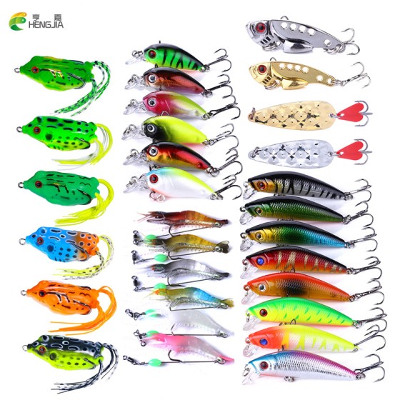 Luya fake bait set, new fishing gear set, sequined Thunderfrog Vib Minoan rock fake bait, hard bait