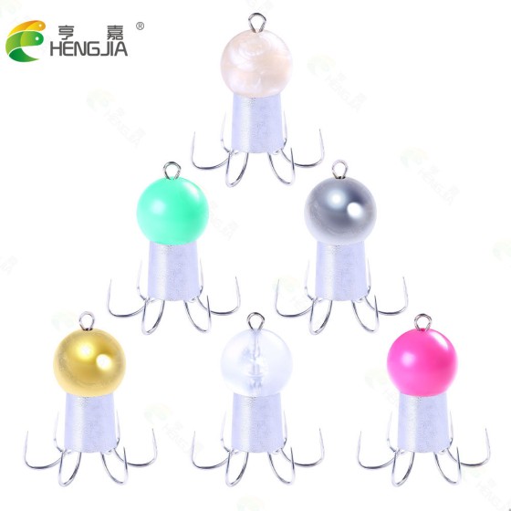 Fishing gear: Deep sea fishing squid needle 52G lure squid bait, 6-color boxed squid hook