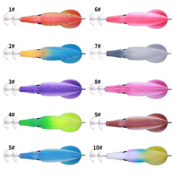 Colorful Squid Steel Wire Wooden Shrimp 6g Boxed Fish Bait Squid Needle Bionic Bait Sea Fishing Roadside Bait