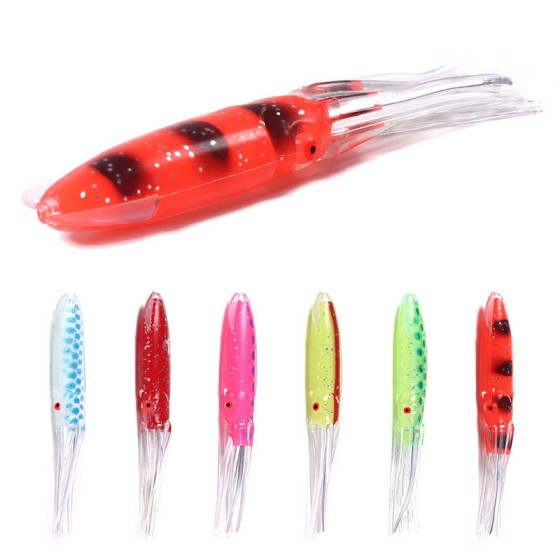 Fishing gear, lure, 10cm, 53g beard bait, sea fishing octopus bait, long throw squid soft bait