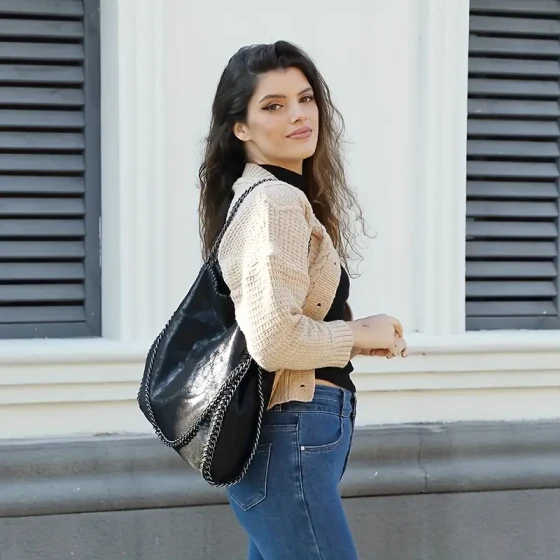 Women's handbag, vegan chain shoulder bag, chain bag, soft bag, new chain shoulder bag