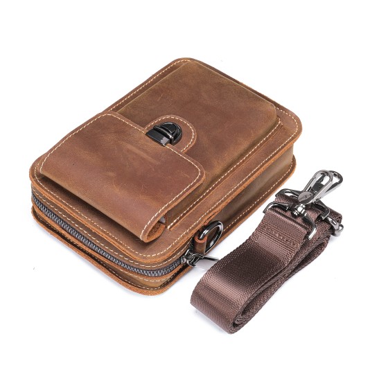 Men's leather coin purse, premium leather cowhide, casual style