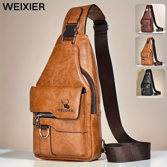 New wear-resistant men's diagonal backpack, handbag, shoulder bag, chest bag, large capacity, easy to carry, suitable for daily work, leisure and travel