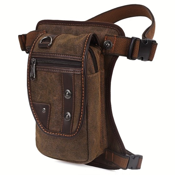 Men's Vintage Canvas Waist Bag - Multi-functional Outdoor Sports Crossbody Bag