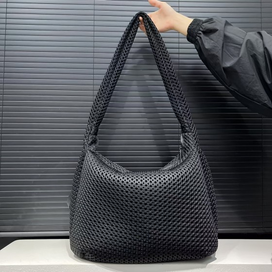 Oversized fabric quilted wandering bag, large capacity crossbody bag, women's thick shoulder bag