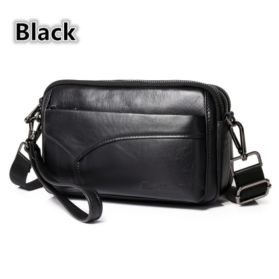 New men's leather handbag with large capacity wallet