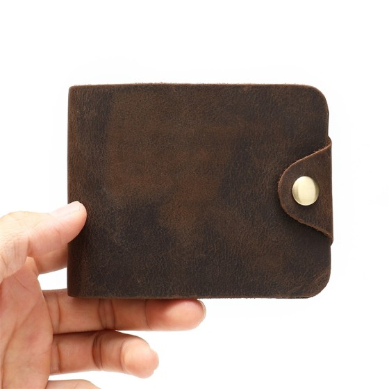 Handmade vintage wild horse leather men's leather wallet