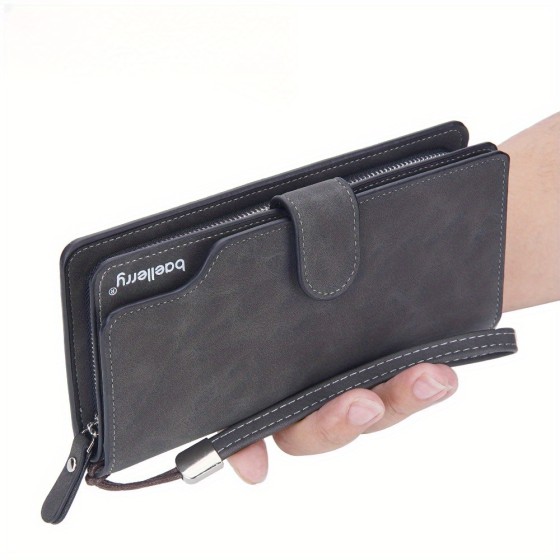 Men's retro matte synthetic leather wallet