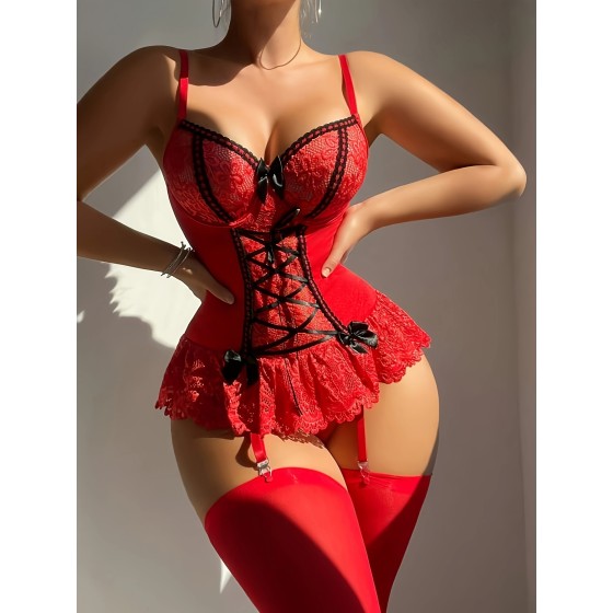 Retro Baroque style garter belt sweet and sexy skirt