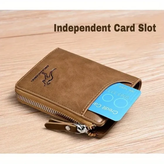 Fashionable men's RFID shielded artificial leather wallet